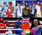 Kadın sinek siklet boks podyum, Nicola Adams (İngiltere), Ren Cancan (Çin), Marlen Esparza (ABD) ve Mery Kom Hmangte (Hindistan), Londra 2012